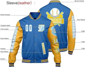 Veste d'hiver confortable pour homme, style Letterman, col montant, logo sur le devant, coupe-vent, respirante, séchage rapide, haute qualité, écologique - Product Image 3