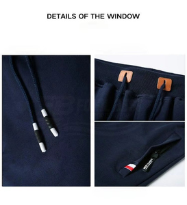 Pantalones Cortos Deportivos para Hombre, 100% Algodón, Cintura Elástica Media, Bolsillos con Cremallera, Transpirables, de Secado Rápido, con Estampado de Letras, Casuales - Product Image 5