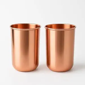 Gobelet en verre et cuivre artisanal, écologique, de qualité export, pour la production en gros, taille personnalisée, compatible lave-vaisselle, unisexe, moderne - Product Image 3