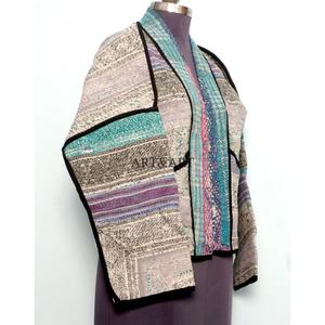 เสื้อแจ็คเก็ตผ้าฝ้ายถักสำหรับผู้หญิง สไตล์โบโฮ ลายพิมพ์บล็อก ลายดอกไม้ ปักลาย ติดกระดุม เป็นมิตรกับสิ่งแวดล้อม ใส่ได้สองด้าน แห้งเร็ว - Product Image 3