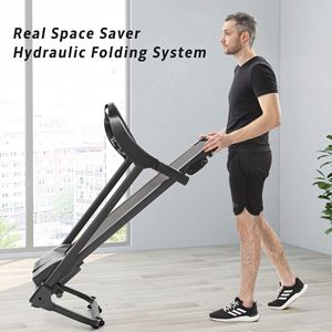 Compact Motorized <b>Running</b> Jogging <b>Machine</b> Easy Folding Treadmill with Audio Speakers and Incline Adjuster - Product Image 5