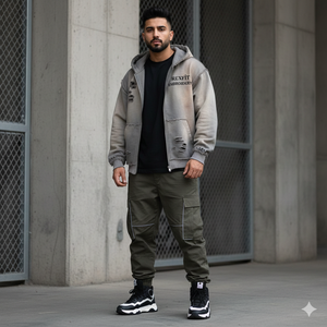 ผู้ผลิตเสื้อฮู้ดดี้และเสื้อสเวตเชิ้ตผู้ชาย งานปักโลโก้แบบกำหนดเอง ทรงหลวม ซิปหน้า สไตล์สตรีทแวร์ วัสดุคุณภาพดีที่สุด - Product Image 3