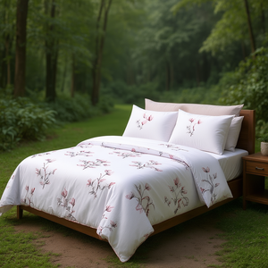 Jantar Mantar 4-Piece Bedding Set 250TC Cotton American Style Solid Pattern Waterproof <b>King</b> Twin <b>Sizes</b> for Home Hotel Use - Product Image 3
