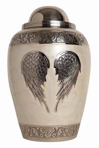 Urna Funeraria de Metal Grabada en Blanco, Estilo Clásico Americano/Europeo, para Cenizas de Adultos - Product Image 5