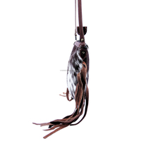 Sac bandoulière tendance en cuir véritable à poils, fait main, pour femme, avec pompon, logo personnalisé, style bohème