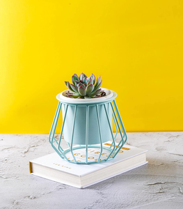 Ensemble de 2 supports métalliques durables et légers avec jardinières (plantes non incluses) Pots en métal pour la décoration de la maison - Product Image 2