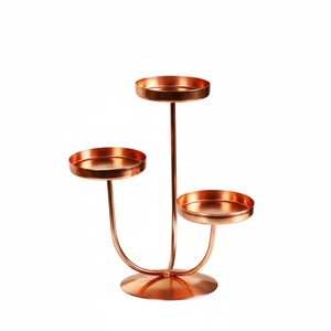 Porte-bougie en métal fantaisie, finition cuivre, chandelier en fer, centre de table pour mariage, dîner festif et romantique - Product Image 6