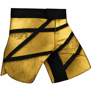 กางเกง MMA สีทองดำสำหรับผู้ชาย พิมพ์ลายแบบ Sublimation แห้งเร็ว ทรงปกติ สำหรับกีฬาศิลปะการต่อสู้แบบผสมผสาน ชุดกีฬาสำหรับนักต่อสู้ผู้ใหญ่ - Product Image 1