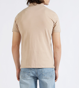 เสื้อโปโลผู้ชายแขนสั้นทรงหลวม ผ้าฝ้ายถัก 100%  ลายเรียบ  โลโก้แบบกำหนดเอง  สไตล์โดดเด่น - Product Image 4