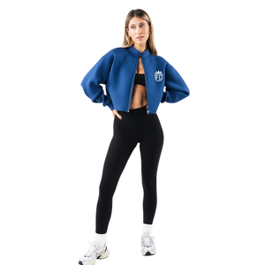 Chaqueta Corta con Cierre Completo para Mujer, Manga Larga, Corte Estructurado, Informal, Deportiva, Estilo Moderno y Minimalista - Product Image 3