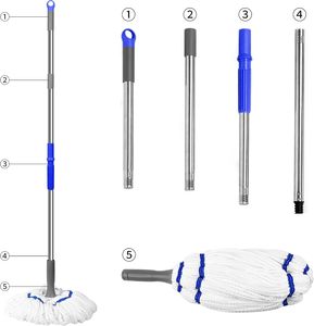 A&S Mopa de Algodón Reutilizable de Alta Resistencia de 250 Gramos con Sistema de Escurrido y 4 Colores para Uso Comercial en Suelos, Sostenible - Product Image 2