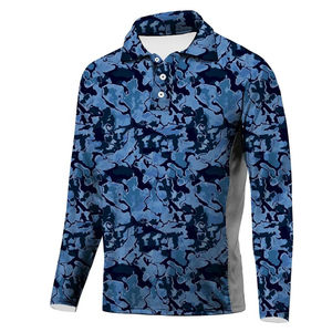 Chemises de pêche pour hommes de haute qualité, personnalisées, protection UV UPF 50+, 100% polyester, manches régulières, fermeture à boutons - Product Image 2