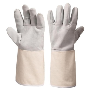 ถุงมือเชื่อมหนังวัวเกรดพรีเมียม ผ่านการรับรองมาตรฐาน CE ทนทานต่อการเสียดสี สำหรับงานหนัก ถุงมือเพื่อความปลอดภัยในอุตสาหกรรม - Product Image 1