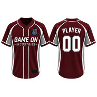 Camiseta de Béisbol de Primera Calidad OEM/ODM, Personalizada con Logotipo Bordado en Sarga, Cierre de Botones, Mangas Cortas, Ropa Deportiva