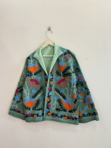 Chaqueta estilo bohemio indio de tela de algodón TNT Suzani para mujer, chaqueta transpirable - Product Image 4