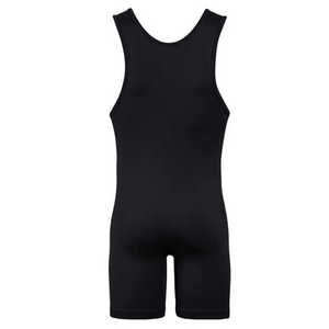 Body de una pieza ajustado azul para hombre, de poliéster elástico, ropa deportiva para adultos, estampado digital por sublimación personalizado, para lucha libre (frontal) - Product Image 3