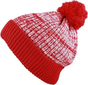 Gorro de punto estilo streetwear, gorro de punto bicolor, gorro de invierno de dos tonos, gorro de punto grueso con pompón - Product Image 5