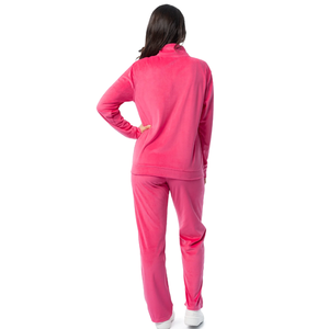 Custom Made Winter Solid Women's Eco-Friendly Fleece Sweatsuits Premium <b>Velour</b> Fabric OEM Service ODM Design - Product Image 4