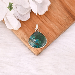 จี้คริสโซคอลล่าธรรมชาติคุณภาพสูง เครื่องประดับเงินแท้ 925 ขายส่ง จี้คลาสสิก - Product Image 2