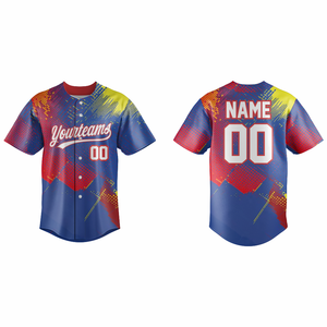 Maillot de baseball personnalisé imprimé respirant à col en V et bretelles en T à manches courtes pour homme en polyester – Vêtement de sport - Product Image 3