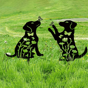 2 Piezas de Adorables Siluetas de Cachorros de Metal, Decoración de Jardín, Adornos para Exteriores, para Amantes de los Perros - Product Image 6