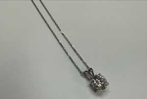 Wholesale 14K Gold Round Cut Lab Grown Diamond Solitaire Pendant <b>Necklace</b> 1.5 Ct 4 Prong Set Adjustable 18 Inch Layering Chains - Product Image 4