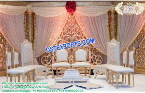 Sillas Maharani Mandap para Decoración de Bodas, Sillas Tradicionales de Madera para Bodas, Elegantes Sillas de Madera para Mandap, EE. UU. - Product Image 4