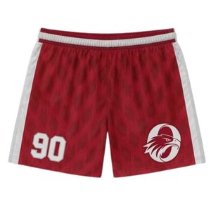 Unisex <b>Red</b> White Lacrosse Shorts Polyester Lightweight Sports Uniform Athletic Team Match Training Clothing - Product Image 1