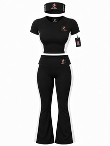 Conjunto deportivo para mujer con top, leggings y diadema. El tejido ligero y elástico te mantiene cómoda durante el yoga, el entrenamiento y las caminatas. - Product Image 3