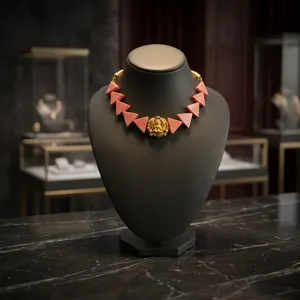 Collar de Metal Geométrico Plateado con Colgante de León en Tono Dorado, Estilo Antiguo, Regalo para Bodas y Fiestas, Joyería de Moda - Product Image 1