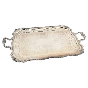 New Decorative Aluminum Serving <b>Tray</b> Rectangle Shape <b>Silver</b> Plated for Hotel & Restaurant Snacks & <b>Drinks</b> Serving <b>Tray</b> - Product Image 6