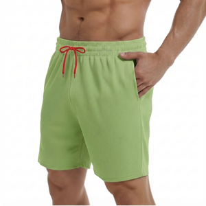 Manufacturer Men's Workout Shorts Ribbed Gym Sportswear Casual Running Shorts Pockets Contrast Drawstring Wholesale <b>Athletic</b> - Product Image 1
