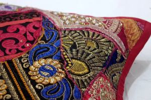 Housse de coussin Boho Coussin indien | Oreiller patchwork décoratif coloré - Product Image 6