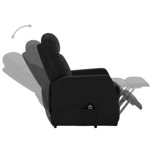 Fauteuil inclinable noir en similicuir avec siège unique, structure en fer et contreplaqué - Product Image 4