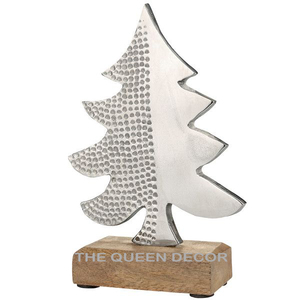 Handmade Christmas <b>Tree</b> Sculpture Good Quality Metal Wooden Base Modern Christmas Decoration Metal Handicraft <b>Led</b> <b>Lighting</b> Metal - Product Image 1