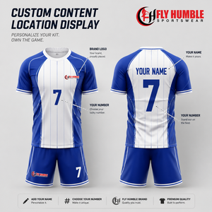 ชุดเสื้อฟุตบอล Fly Humble แบบสั่งทำพิเศษ สีดำขาวลายทาง พิมพ์ลายแบบ Sublimation ระบายเหงื่อได้ดี สำหรับผู้ใหญ่ ทรงปกติ แขนสั้น - Product Image 5