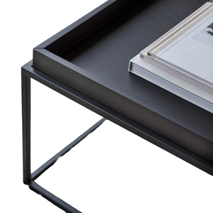 Modern Wooden Top Metal Frame <b>Coffee</b> <b>Table</b> Minimalist Design Living Room Furniture Decorative <b>Square</b> Shape Black <b>Coffee</b> <b>Table</b> - Product Image 4