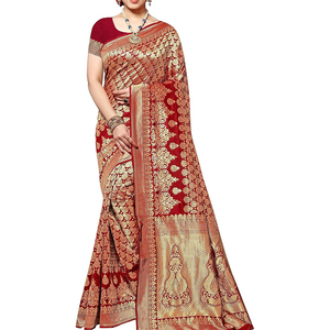 Sari de Mujer, Moda Tradicional, Atuendo con Drapeado, Tela Suave y Lisa, Patrón Elegante, Ropa Étnica para Bodas, Fiestas y Eventos Especiales - Product Image 2