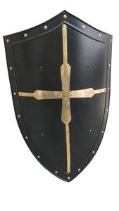 คาลวินวินงานหัตถกรรมยุคกลางมือปลอมแปลงแบบกอธิคเหล็กชั้นทองเหลืองข้ามโล่ของขวัญสำหรับ CHMON12365ฮาโลวีน - Product Image 3