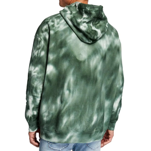 Sweat-shirt à capuche tie-dye pour homme, coupe classique, en coton French Terry, pull décontracté, motif vert, avec poches, idéal pour l'automne - Product Image 2