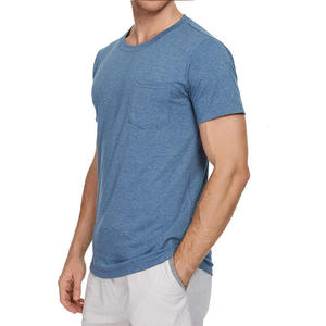 Wholesale Custom Mens Pocket <b>T</b> <b>Shirt</b> Casual Cotton Spandex Slim Fit Crew <b>Neck</b> Plain Heather Green Breathable Short Sleeve - Product Image 5
