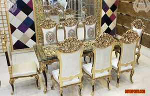Ensemble de table à manger moderne vintage noir poli, magnifique table en teck sculptée à la main, taille personnalisée, mobilier de salle à manger sûr - Product Image 3