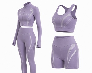 Ropa Deportiva al por Mayor, Conjunto de Yoga de 2 Piezas para Mujer, Sólido, Transpirable, de Secado Rápido, Ecológico, Ligero, Spandex/Nailon - Product Image 3