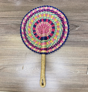 Éventail artisanal vietnamien en jonc de mer, en fibres naturelles, outil de refroidissement, décoration murale, cadeau d'été, souvenir - Product Image 5