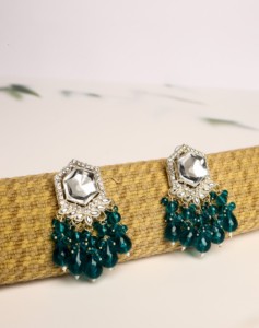 Pendientes Colgantes de Diseño Nuevo al por Mayor, Imitación de Perlas, Geométricos, con Cuentas, de Aleación de Zinc, Alta Calidad, Estilo Étnico - Product Image 1