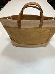 Jute Extra <b>Large</b> <b>Beach</b> Tote Shopping <b>Bag</b> with Top Handle and Hand Length Handle Custom Logo Option for Groceries - Product Image 2
