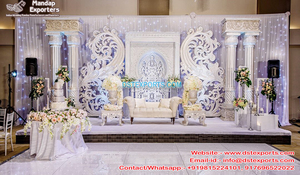 Décoration de scène de mariage à thème blanc tamilien décoration de scène de grand mariage traditionnel USA Religion hindoue mariage traditionnel - Product Image 4