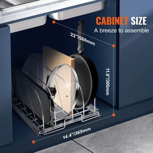 Organizzatore Estraibile Espandibile per Armadietto con Divisori a Filo Regolabili per Teglie da Forno e Vassoi da Cucina - Product Image 3