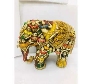 Estatua de elefante de latón decorada para centro de mesa de boda india, de alta demanda, diseño de elefante de latón, fabricante de decoración de bodas. - Product Image 3