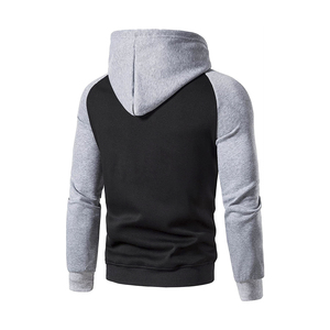 Conjunto de Sudadera con Capucha Ligera de Forro Polar para Hombre, Color Negro y Gris con Bloques de Color, Chándal Casual con Pantalones Jogger Largos con Cordón para Invierno - Product Image 2